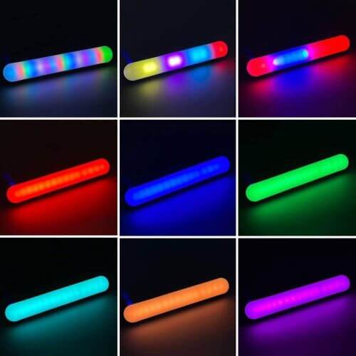 MJ-21 Bâton Lumineux LED RGB avec Support et Clip Magnétique Rechargeable