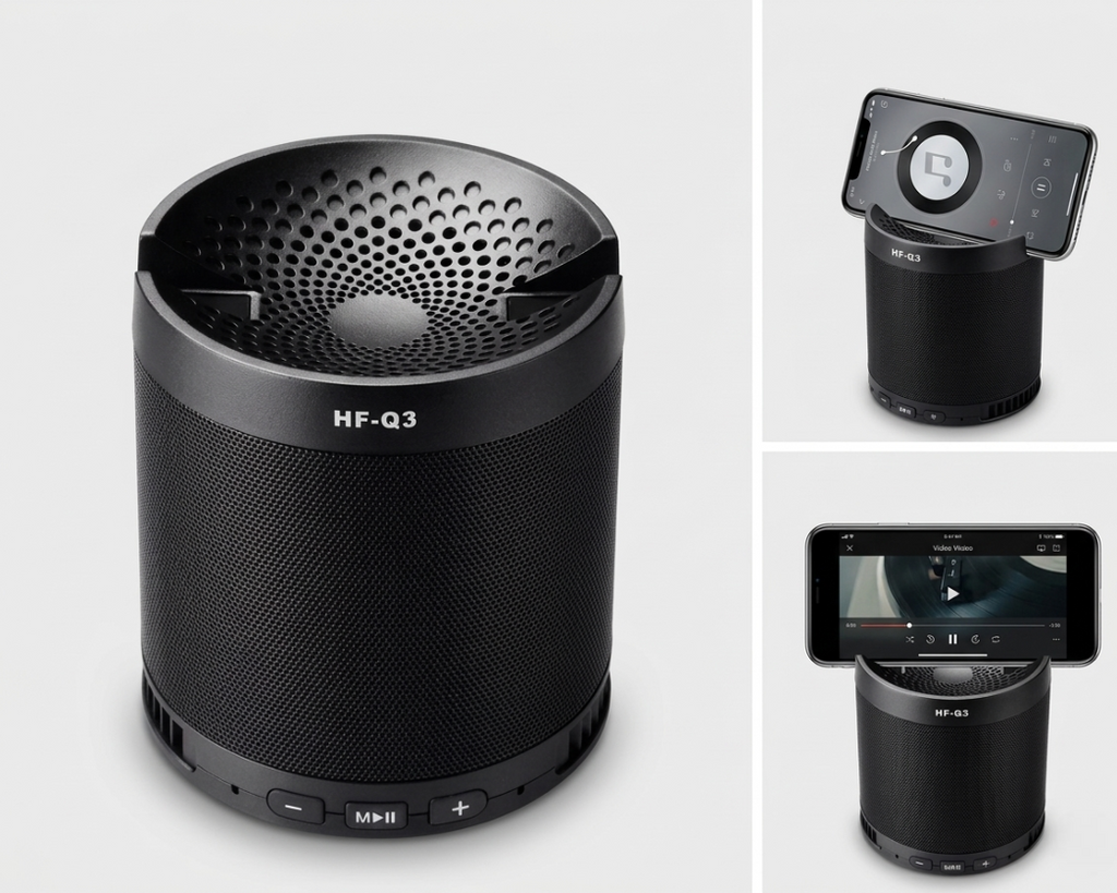 Enceinte Bluetooth HF-Q3 avec Support Téléphone