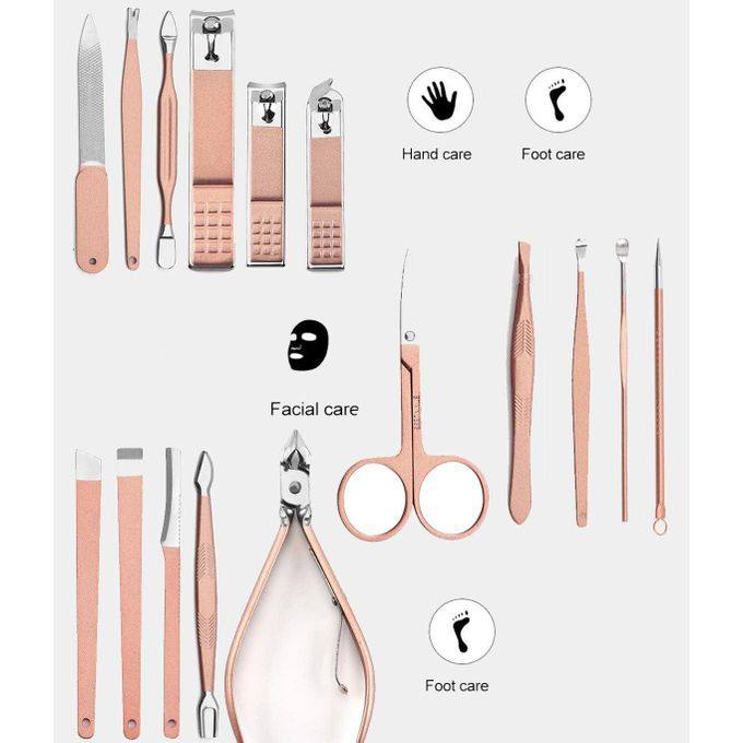 Kit de Manucure et Pédicure Professionnel 16 Pièces